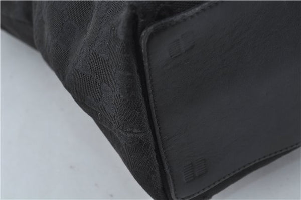 Authentic GUCCI Shoulder Tote Bag Purse GG Canvas Leather 31243 Black J1969