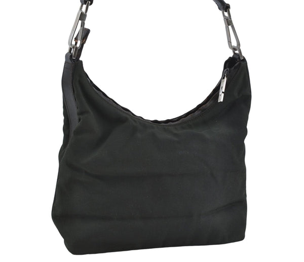 Authentic GUCCI Shoulder Hand Bag Purse Nylon Leather 0000602 Khaki Green J1970