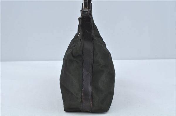 Authentic GUCCI Shoulder Hand Bag Purse Nylon Leather 0000602 Khaki Green J1970