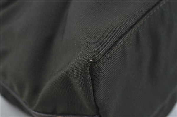 Authentic GUCCI Shoulder Hand Bag Purse Nylon Leather 0000602 Khaki Green J1970