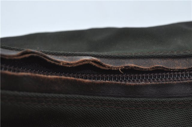 Authentic GUCCI Shoulder Hand Bag Purse Nylon Leather 0000602 Khaki Green J1970