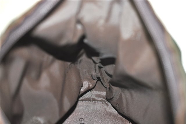 Authentic GUCCI Shoulder Hand Bag Purse Nylon Leather 0000602 Khaki Green J1970