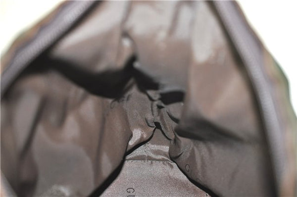 Authentic GUCCI Shoulder Hand Bag Purse Nylon Leather 0000602 Khaki Green J1970