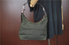 Authentic GUCCI Shoulder Hand Bag Purse Nylon Leather 0000602 Khaki Green J1970