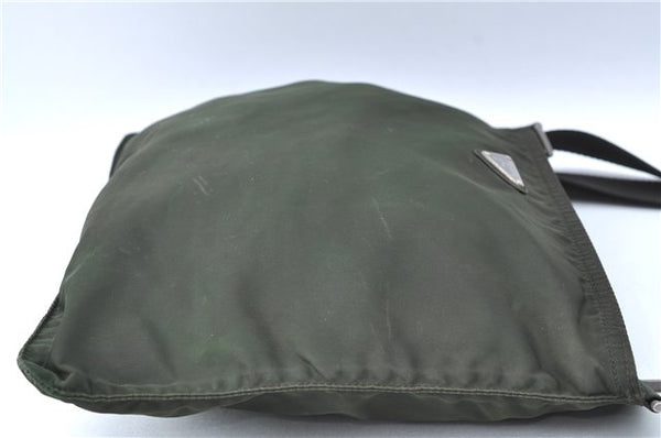 Authentic PRADA Nylon Shoulder Cross Body Bag Purse Khaki Green J1971