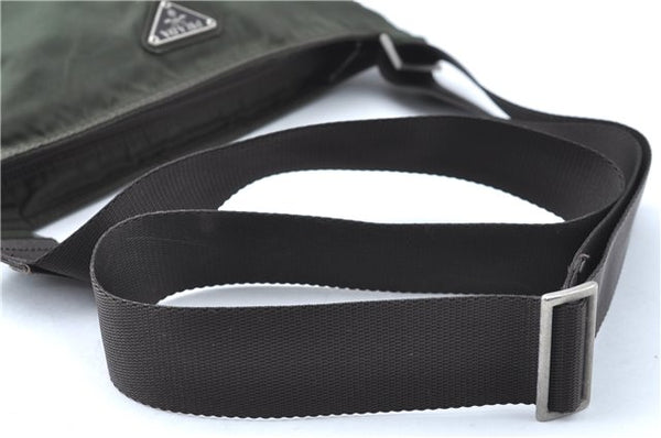 Authentic PRADA Nylon Shoulder Cross Body Bag Purse Khaki Green J1971