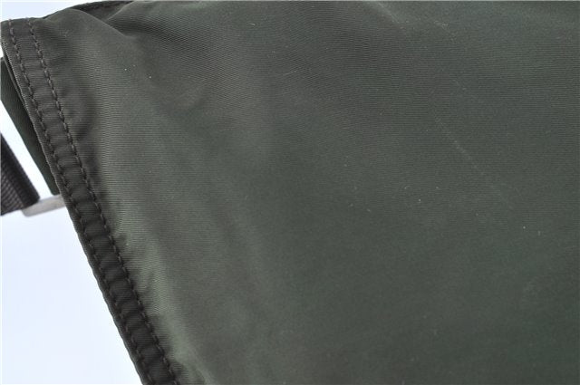 Authentic PRADA Nylon Shoulder Cross Body Bag Purse Khaki Green J1971