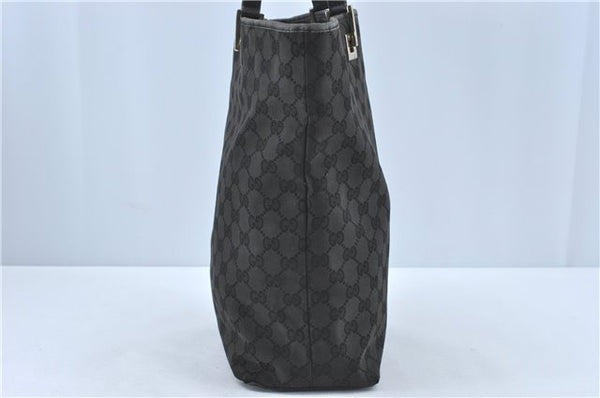 Authentic GUCCI Shoulder Tote Bag Purse GG Canvas Leather 0021098 Black J1973