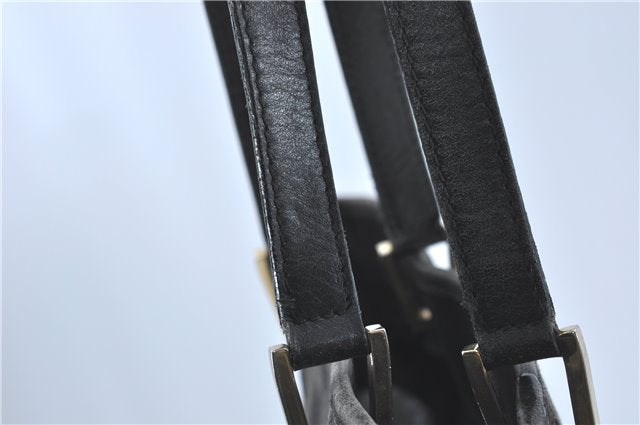 Authentic GUCCI Shoulder Tote Bag Purse GG Canvas Leather 0021098 Black J1973