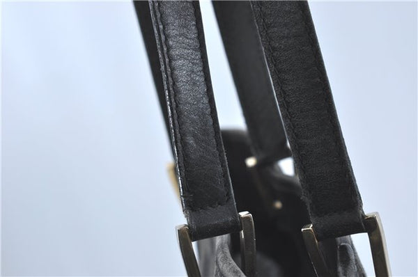 Authentic GUCCI Shoulder Tote Bag Purse GG Canvas Leather 0021098 Black J1973