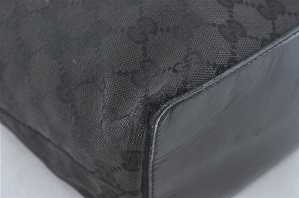 Authentic GUCCI Shoulder Tote Bag Purse GG Canvas Leather 0021098 Black J1973