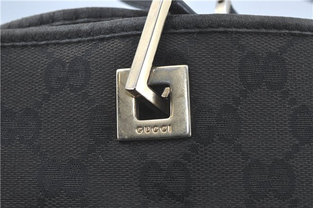 Authentic GUCCI Shoulder Tote Bag Purse GG Canvas Leather 0021098 Black J1973