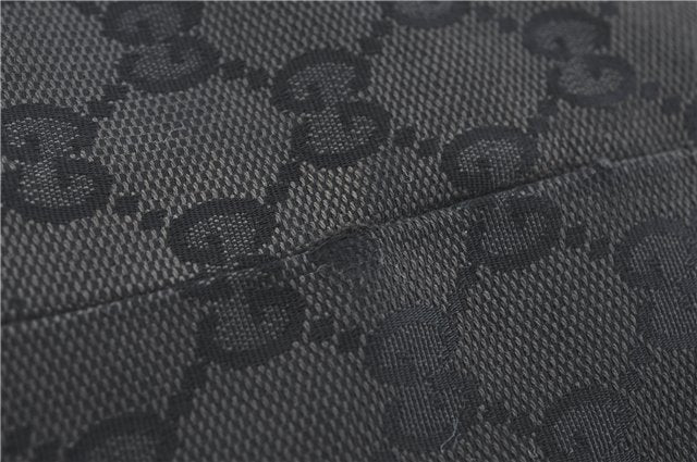 Authentic GUCCI Shoulder Tote Bag Purse GG Canvas Leather 0021098 Black J1973