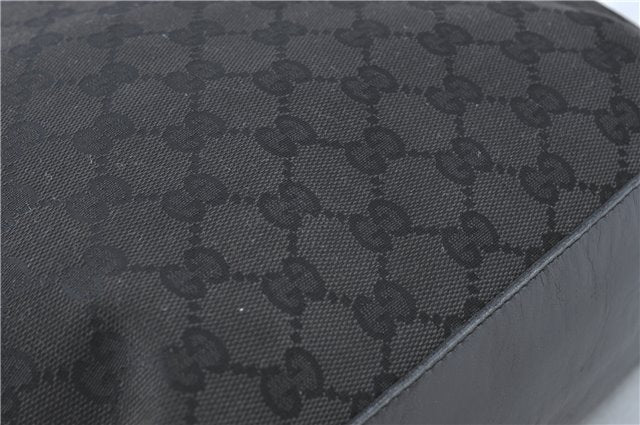 Authentic GUCCI Shoulder Tote Bag Purse GG Canvas Leather 0021098 Black J1973