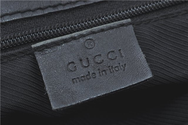 Authentic GUCCI Shoulder Tote Bag Purse GG Canvas Leather 0021098 Black J1973