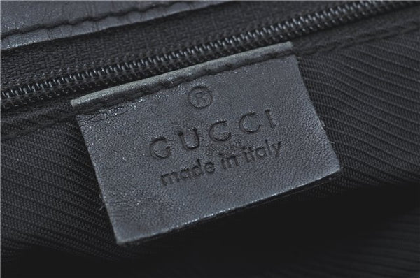 Authentic GUCCI Shoulder Tote Bag Purse GG Canvas Leather 0021098 Black J1973