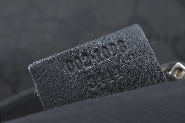 Authentic GUCCI Shoulder Tote Bag Purse GG Canvas Leather 0021098 Black J1973