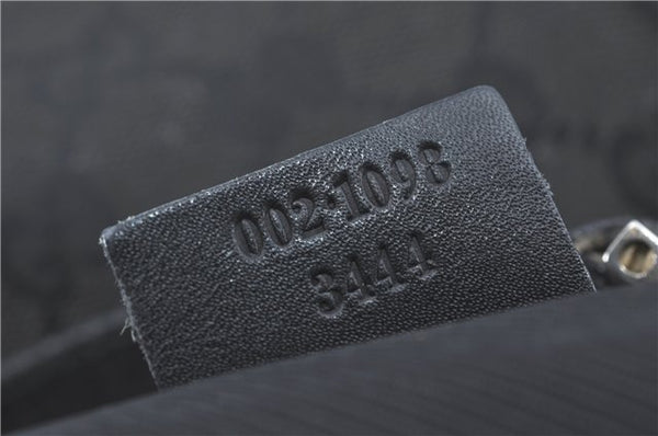 Authentic GUCCI Shoulder Tote Bag Purse GG Canvas Leather 0021098 Black J1973