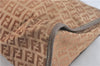 Authentic FENDI Zucchino Hand Boston Bag Purse Canvas Leather Beige J1974