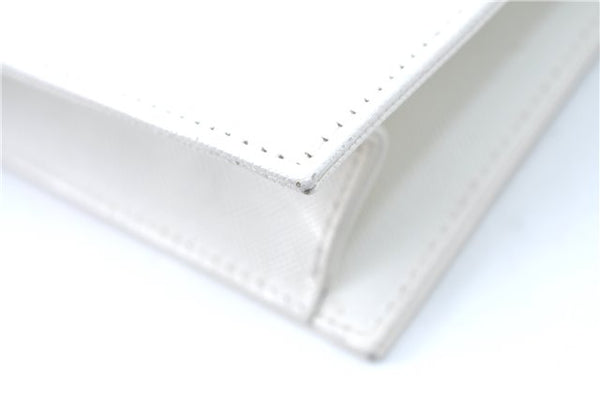 Authentic YVES SAINT LAURENT Clutch Bag Purse Leather White J1975