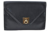 Authentic CELINE Documents Case Leather Black J1977