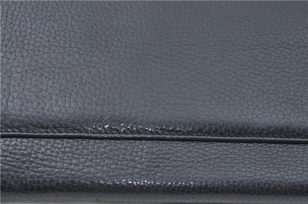 Authentic CELINE Documents Case Leather Black J1977