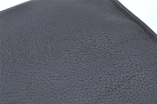 Authentic CELINE Documents Case Leather Black J1977