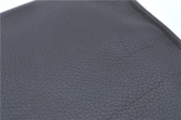 Authentic CELINE Documents Case Leather Black J1977