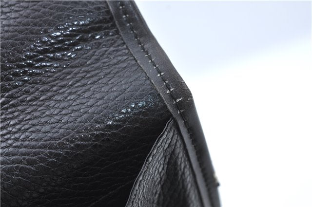 Authentic CELINE Documents Case Leather Black J1977