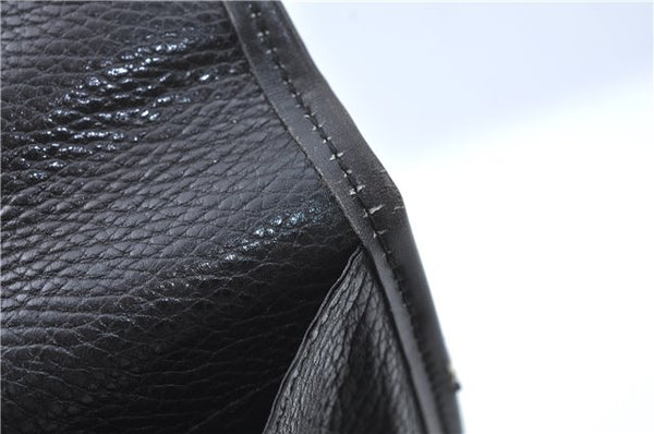 Authentic CELINE Documents Case Leather Black J1977