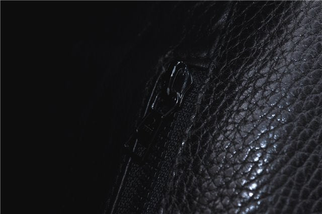 Authentic CELINE Documents Case Leather Black J1977