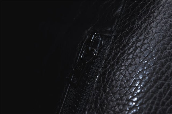 Authentic CELINE Documents Case Leather Black J1977