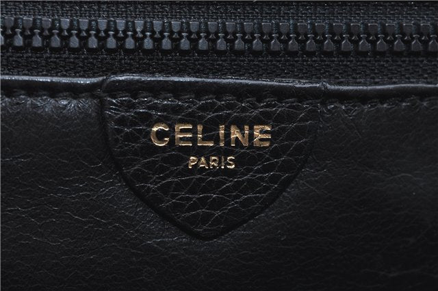 Authentic CELINE Documents Case Leather Black J1977
