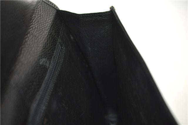 Authentic CELINE Documents Case Leather Black J1977