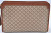 Authentic CELINE Macadam Blason Clutch Hand Bag PVC Leather Beige Brown J1978
