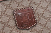 Authentic CELINE Macadam Blason Clutch Hand Bag PVC Leather Beige Brown J1978