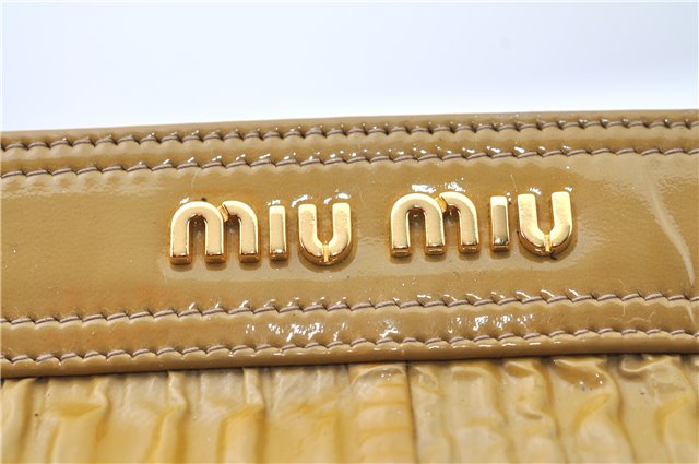 Authentic MIU MIU Enamel Shoulder Cross Body Bag Purse Yellow J1979