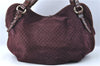 Auth CELINE Macadam Blason Shoulder Tote Bag Purse Suede Leather Purple J1980