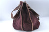 Auth CELINE Macadam Blason Shoulder Tote Bag Purse Suede Leather Purple J1980