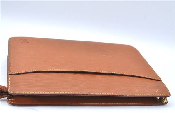 Authentic Louis Vuitton Epi Pochette Homme Clutch Bag Brown M52528 LV J1981