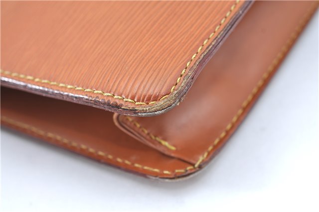 Authentic Louis Vuitton Epi Pochette Homme Clutch Bag Brown M52528 LV J1981