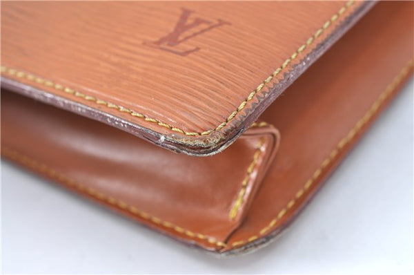 Authentic Louis Vuitton Epi Pochette Homme Clutch Bag Brown M52528 LV J1981
