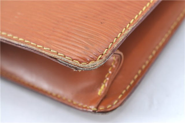Authentic Louis Vuitton Epi Pochette Homme Clutch Bag Brown M52528 LV J1981