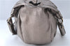 Authentic Ferragamo Gancini Tassel Leather Shoulder Bag Silver J1984