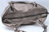 Authentic Ferragamo Gancini Tassel Leather Shoulder Bag Silver J1984