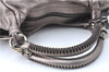 Authentic Ferragamo Gancini Tassel Leather Shoulder Bag Silver J1984