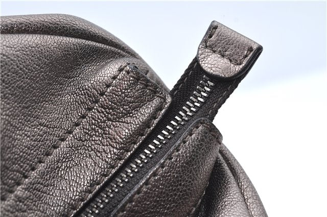 Authentic Ferragamo Gancini Tassel Leather Shoulder Bag Silver J1984