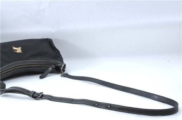 Auth BURBERRY BLUE LABEL Shoulder Cross Body Bag Purse Nylon Leather Black J1985