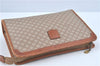 Authentic CELINE Macadam Blason Pattern Clutch Hand Bag PVC Leather Beige J1987