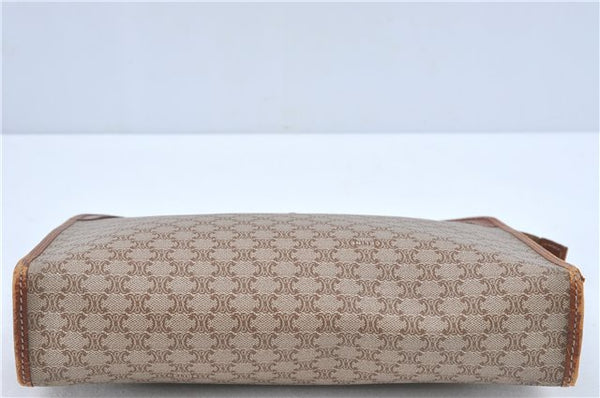 Authentic CELINE Macadam Blason Pattern Clutch Hand Bag PVC Leather Beige J1987